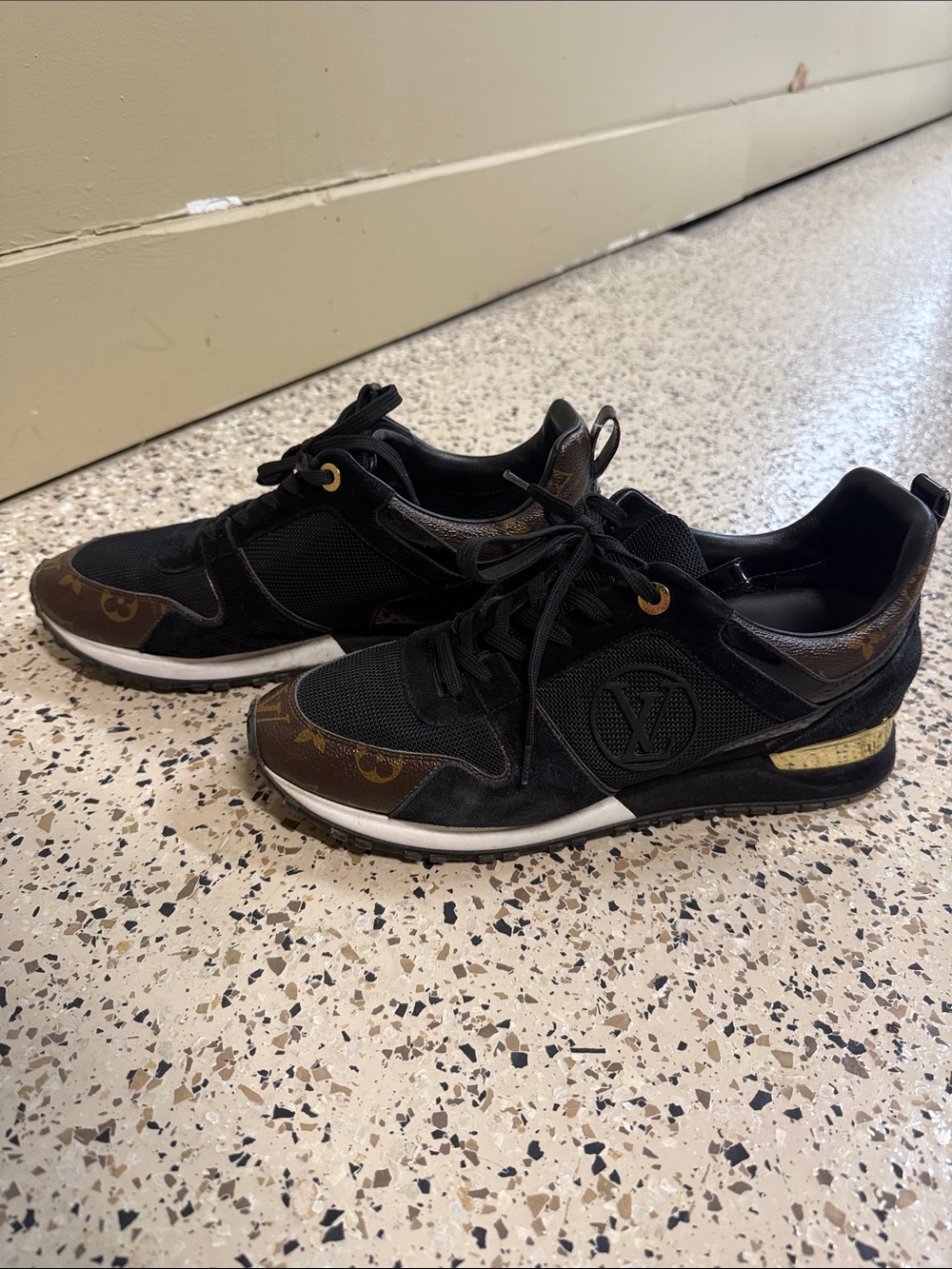 Black Louis Vuitton Monogram Accent Women’s Sneakers - Picture 3 of 9